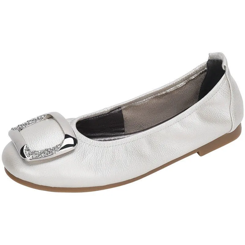 Neue Lederschuhe für Damen mit Niedrigem Absatz Büro-Anzugschuhe Hochwertige Bequeme Sommer-Elegante Damenschuhe Loafer 2026