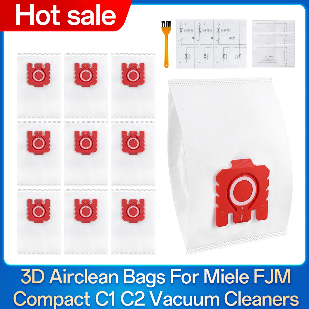 3D Airclean FJM Staubbeutel für Miele Compact C1 C2 S241 S290 S300i S500 S700 S4 S6 Serie Staubsauger Zubehör Image