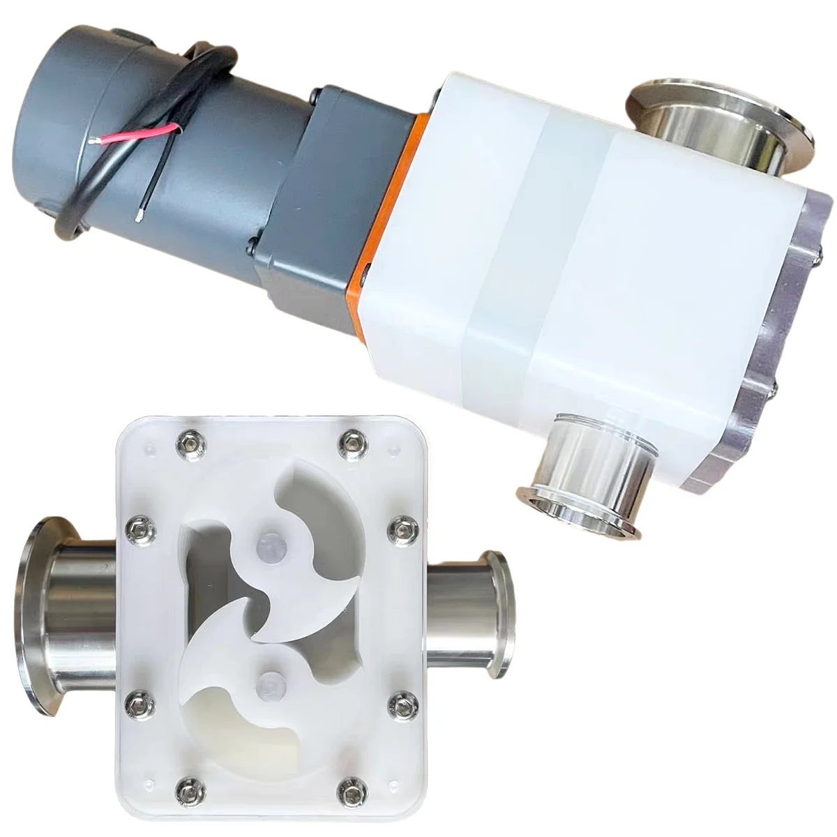 Füllmaschine, Schmetterlingsrotorpumpe, 95 ml/Rev, hochviskose Flüssigkeit, Honig, Sirup, Käsesauce, Schokoladensauce, Milchtransferpumpe Image