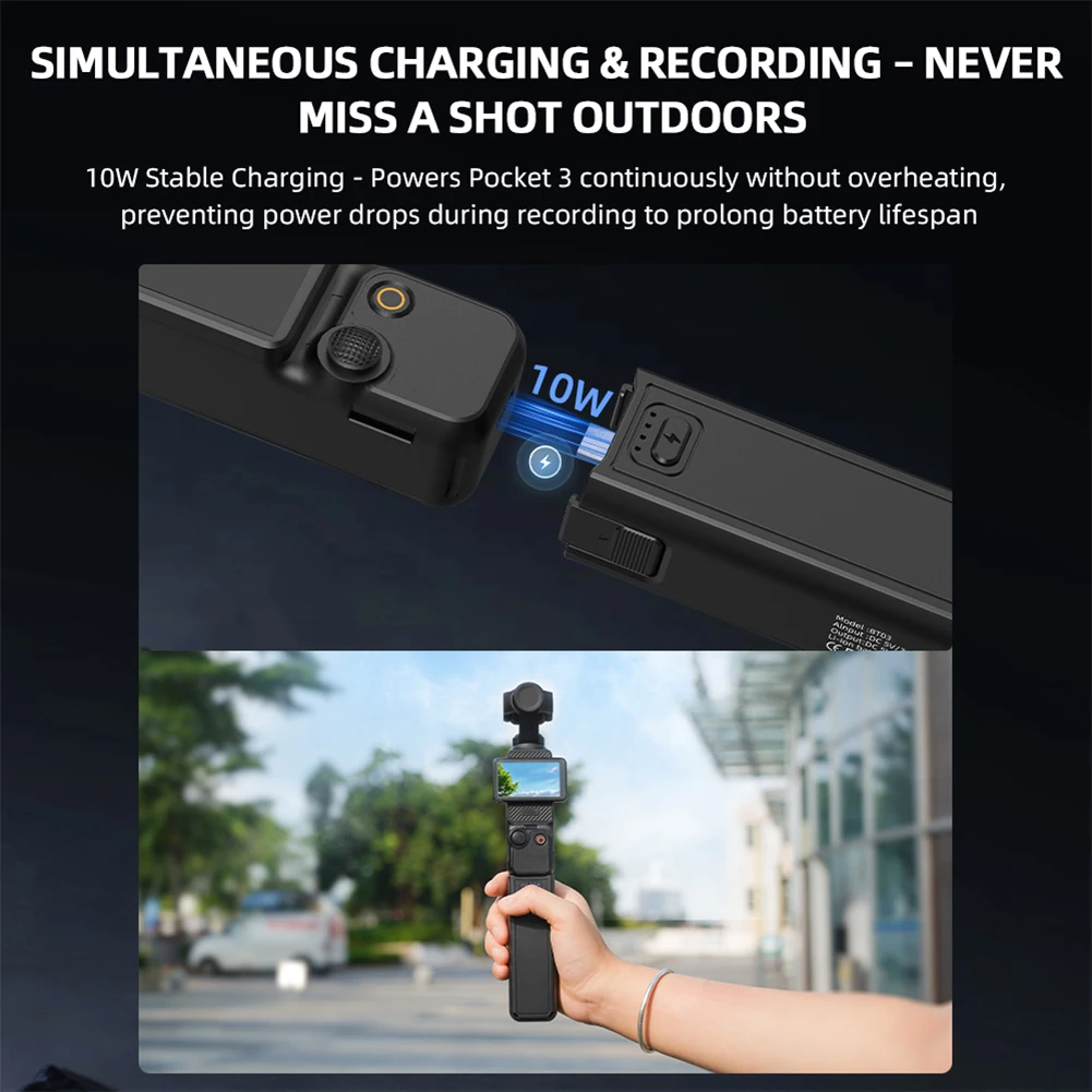 5000mAh Tragbarer Akku-Griff für DJI Osmo Pocket 3 Kamera Ladegerät Handliche Powerbank mit Sicherer Typ-C Schnittstelle Image