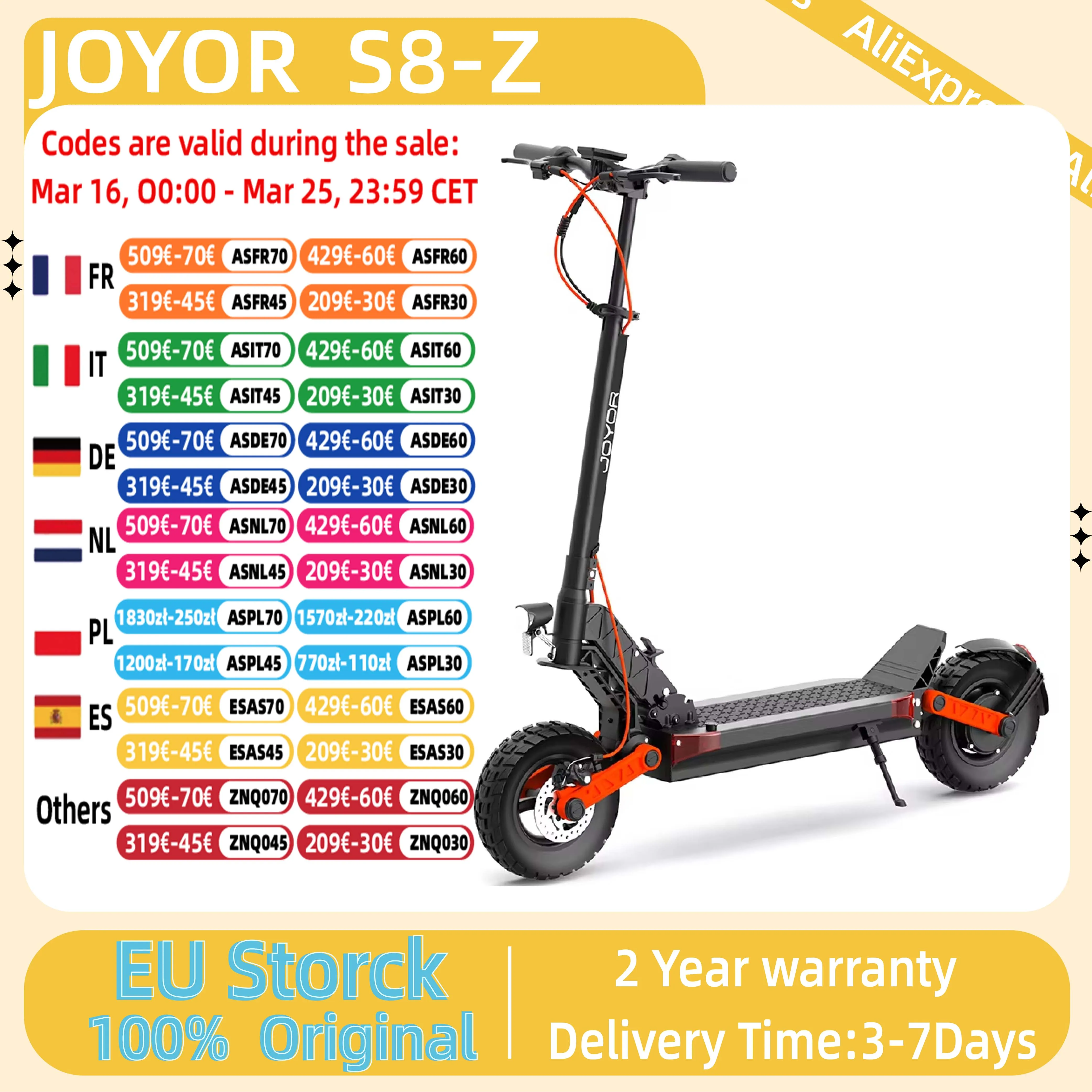 JOYOR S8-Z Elektroroller für Erwachsene 600W Motor 48V26AH Akku E-Mountain E-Scooter 10 Zoll Luftreifen Faltbarer Elektroroller Image