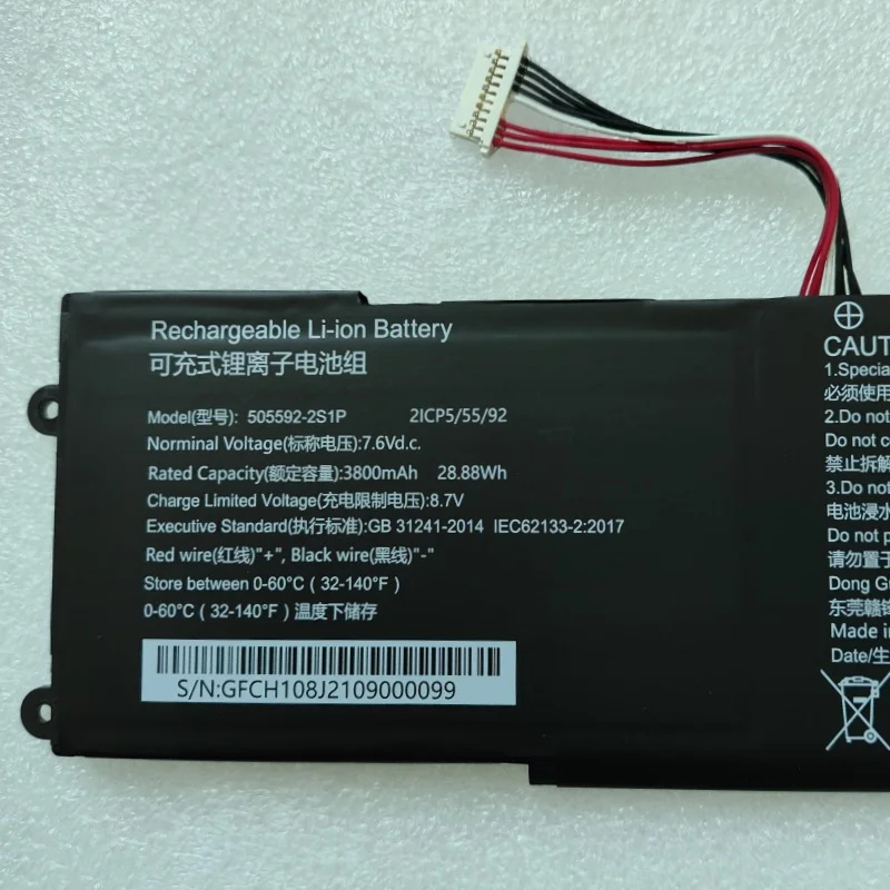 RozFaro 505592-2S1P 2ICP5/55/92 Laptop Batterie Für Chuwi Minibook X CWI558 N100 10,8 Zoll Für Aierxuan Dere 10,5 Zoll Notebook Image
