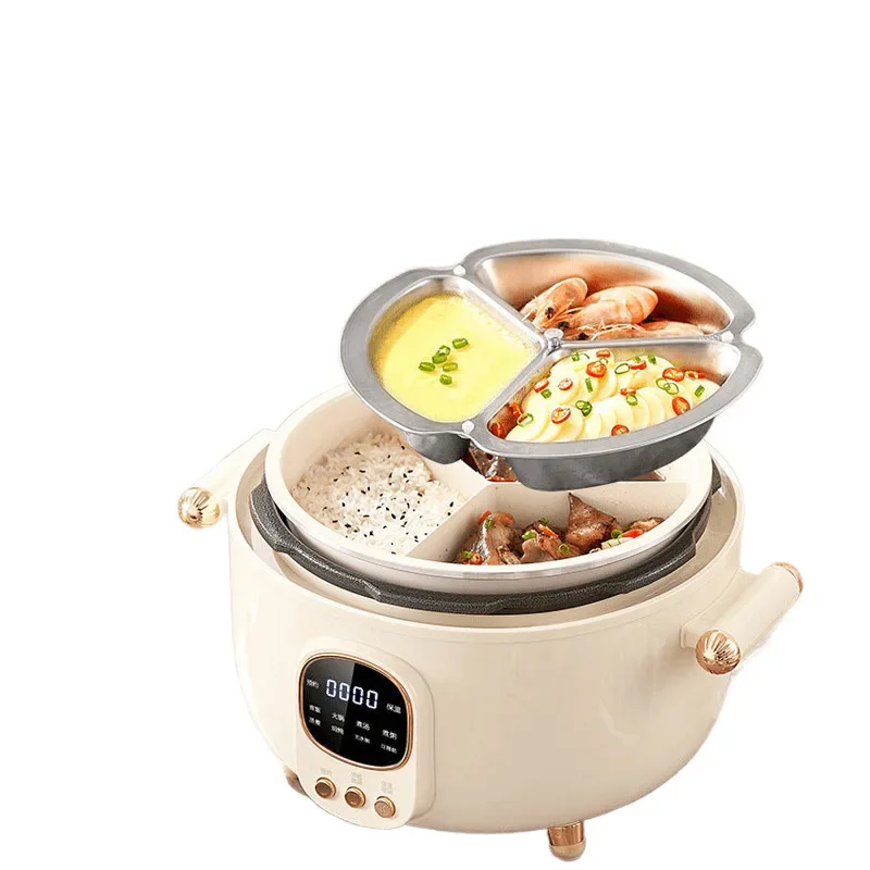 Elektrischer Schnellkochtopf für den Haushalt, Keramikglasur, drei Gitter-Liner, Antihaft-Topf, Mandarinen-Enten-Liner, multifunktionaler Hot Pot Image
