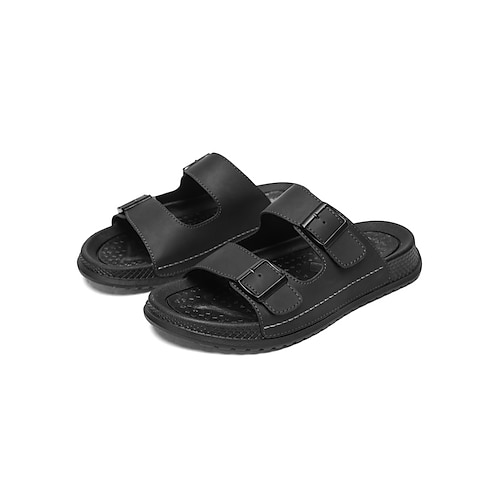 Herren-Ledersandalen mit Doppelriemen, strapazierfähig und bequem, stilvolles Schuhwerk für Insel- und Kreuzfahrten, ideal für Urlaub, Resort und Freizeit. Image