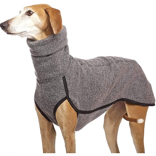 Fleece-Hundebekleidung, warmer Wintermantel für Hunde, Rollkragenpullover, kuschelige Jacke, weiches Hemd, Weste, Haustier-Outfits für kleine, mittelgroße und große Hunde, Windhund Image