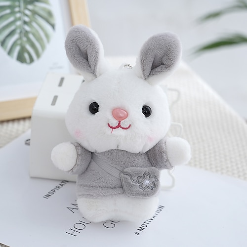 Mini-Plüschhasen-Schlüsselanhänger als Ostergeschenk, niedliche Plüschhasen-Rucksackanhänger mit Tasche, Mitgebsel für Kindergeburtstage, Preise für die Ostereiersuche, Belohnungen im Klassenzimmer, Image