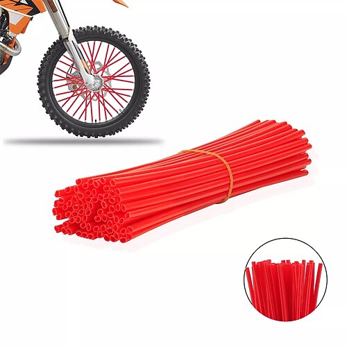 72-teiliges Set universeller Speichenabdeckungen (24 cm) für Dirtbikes, Motorradfelgen und Fahrräder. Image