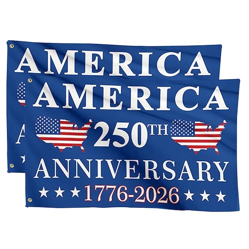 2 Stück US-Flaggen zum 250. Jahrestag – USA-Außenflagge zum 250. Jahrestag, „Wir, das Volk 1776–2026