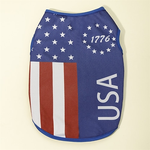Hundeweste im Design der amerikanischen Flagge: Das perfekte Hundeshirt, ideales Tanktop für den Alltag und die Feierlichkeiten zum Unabhängigkeitstag. Hochwertige Materialien für einen niedlichen und Image