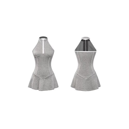 Damen Patchwork mit integrierten Shorts und BH Sportkleid Petite Tennisrock Golf-Polo-Kleid Ärmellos Langarm Viertel Postleitzahl Rückenfrei Elastisch Schweißableitend Atmungsaktiv Volleyball Tennis Image