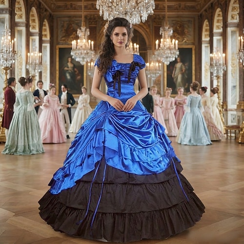 Rokoko Viktorianisch 18. Jahrhundert Kleid Partykostüm Maskerade Maria Antonietta Übergrössen Ballkleid Kostüm Damen Mädchen Karneval Maskerade Karneval Leistung Party / Abend Erwachsene Kleid Image