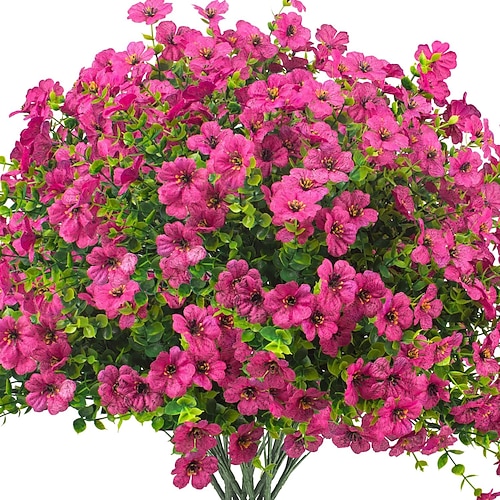 16 Bündel künstliche Pflanzen und Blumen für die Frühlingsdekoration im Freien, bunte, UV-beständige Gänseblümchen aus Kunstseide, realistisch, für Veranda, Terrasse, Haus, Hof, Garten, Pflanzgefäße, Image