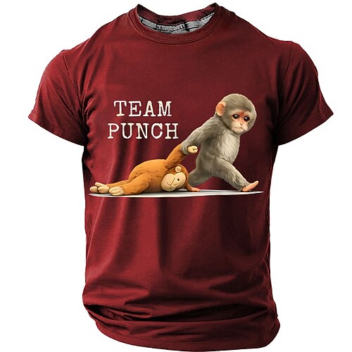 Herren Lustiger Slang T Shirt Kurzarm T-Shirt 3D-Druck Rundhalsausschnitt Hemd Mode Täglich Täglich Straße Rote Grau Sommer Frühling Bekleidung S M L XL XXL XXXL