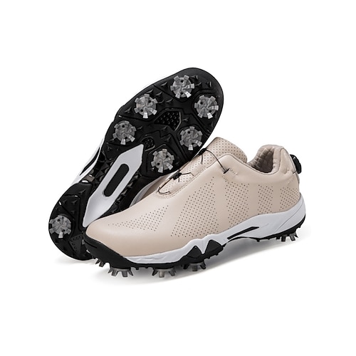 Weiße Herren-Golfschuhe, atmungsaktives Mesh, leichter Tragekomfort, rutschfeste Sohle, perfekt für Golfplatz und Outdoor-Sportarten Image