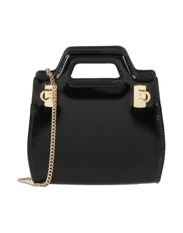 Wanda Micro -- Handbag Leather - Black - Ferragamo Top Handle Bags