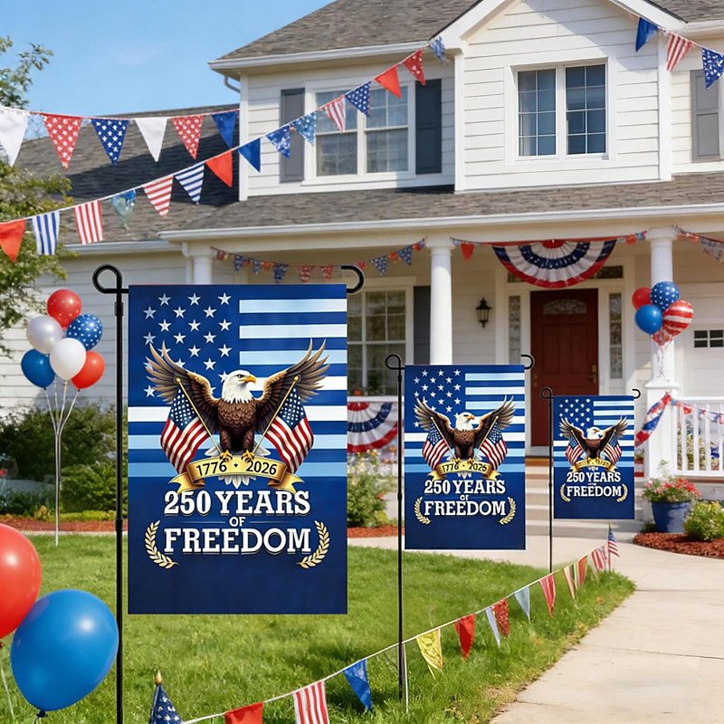 U.S. 250th Anniversary USA Garden Flag Outdoor Garden Decoration Banner for 250th Commemoration and Patriotic Celebration