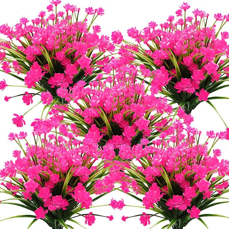 20 Bundles Artificial Flowers Outdoor UV Resistant Fake Plants Indoor Outside Hanging Planter Home Garden Decor, Faux Flowers Bushes for Porch Patio Balcony Window Box, Landscaping Decoration, Farmhou