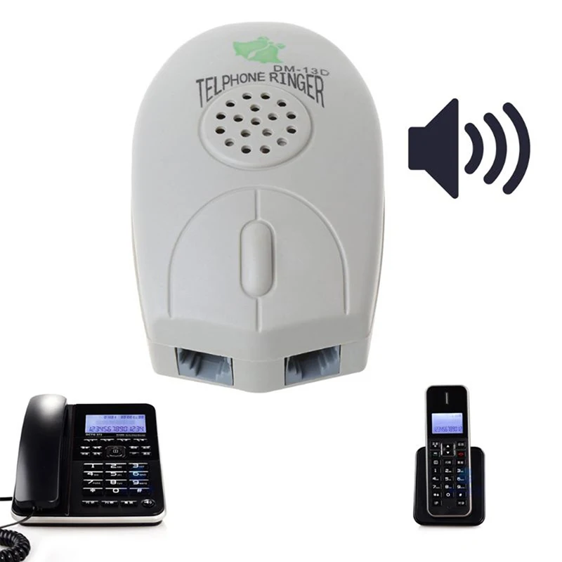 Amplificateur de sonnette de téléphone fixe, anneau de téléphone Extra fort pour personnes âgées, prise pour anneau de téléphone fort, sonnette de haut-parleur