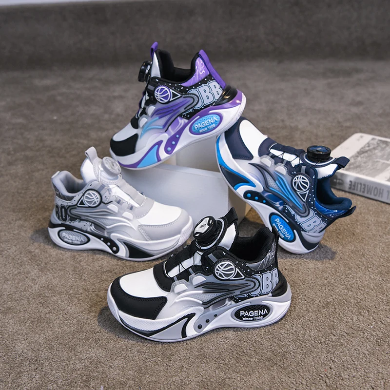 Chaussures de sport pour enfants 2026, chaussures de basket-ball pour garçons, chaussures de luxe tendance, antidérapantes, chaussures hautes pour enfants, chaussures de sport, chaussures de tennis