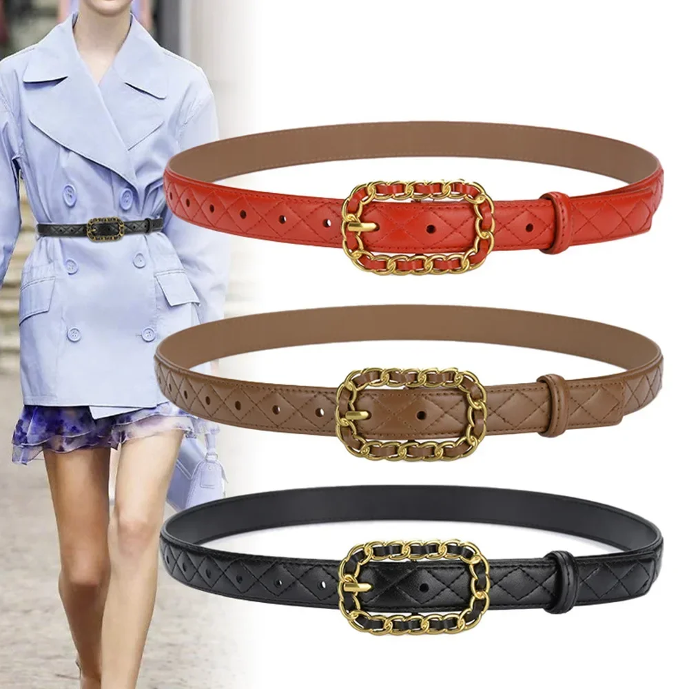Ceintures en cuir véritable pour femmes, plusieurs couleurs en option, à la mode, avec boucle ardillon, 2.3cm de large, accessoires féminins, 2022, FSA299