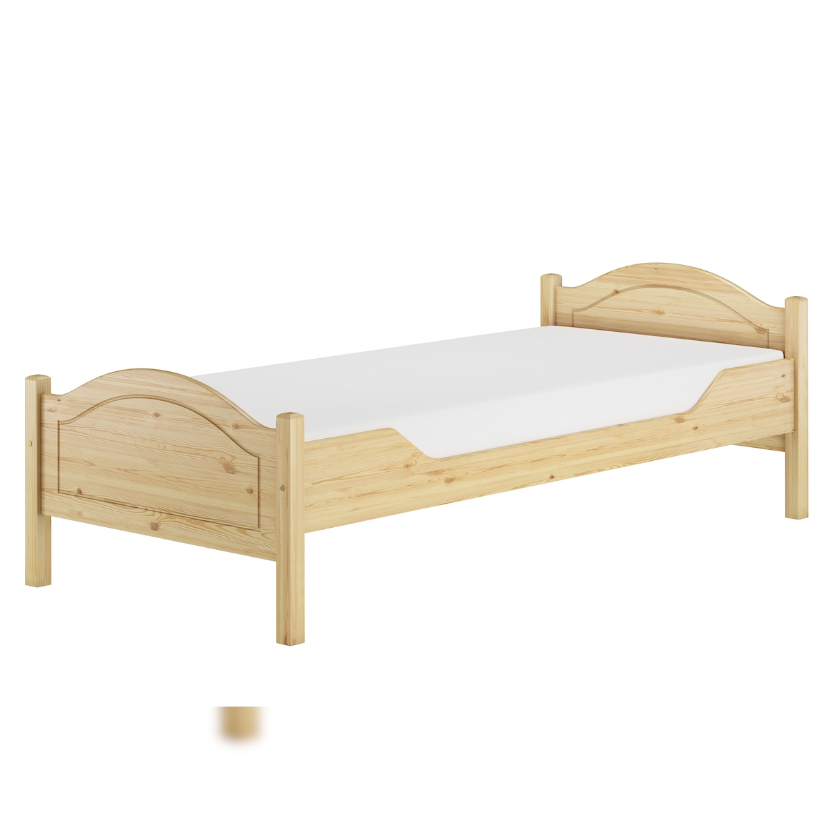 Erst-Holz Massivholzbett Kiefer natur 90x200 Einzelbett Gästebett Zubehör wählbar V-60.30-09Rollrost und Matratze inkl. Image