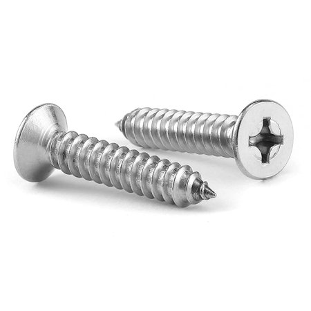 #4 x 3/4 Wood Screw 100Pcs 18-8 (304) Stainless Steel Screws Flat Head Phillips Fast Self Tapping Drywall Screws by