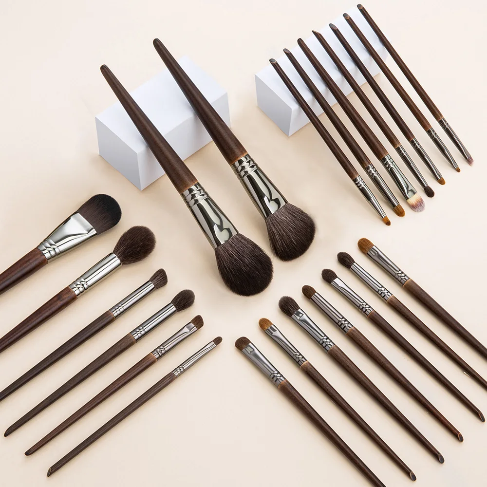 OVW 15/22 pcs Set Kit pennelli trucco morbido pelo di capra naturale strumenti cosmetici per pennelli di bellezza