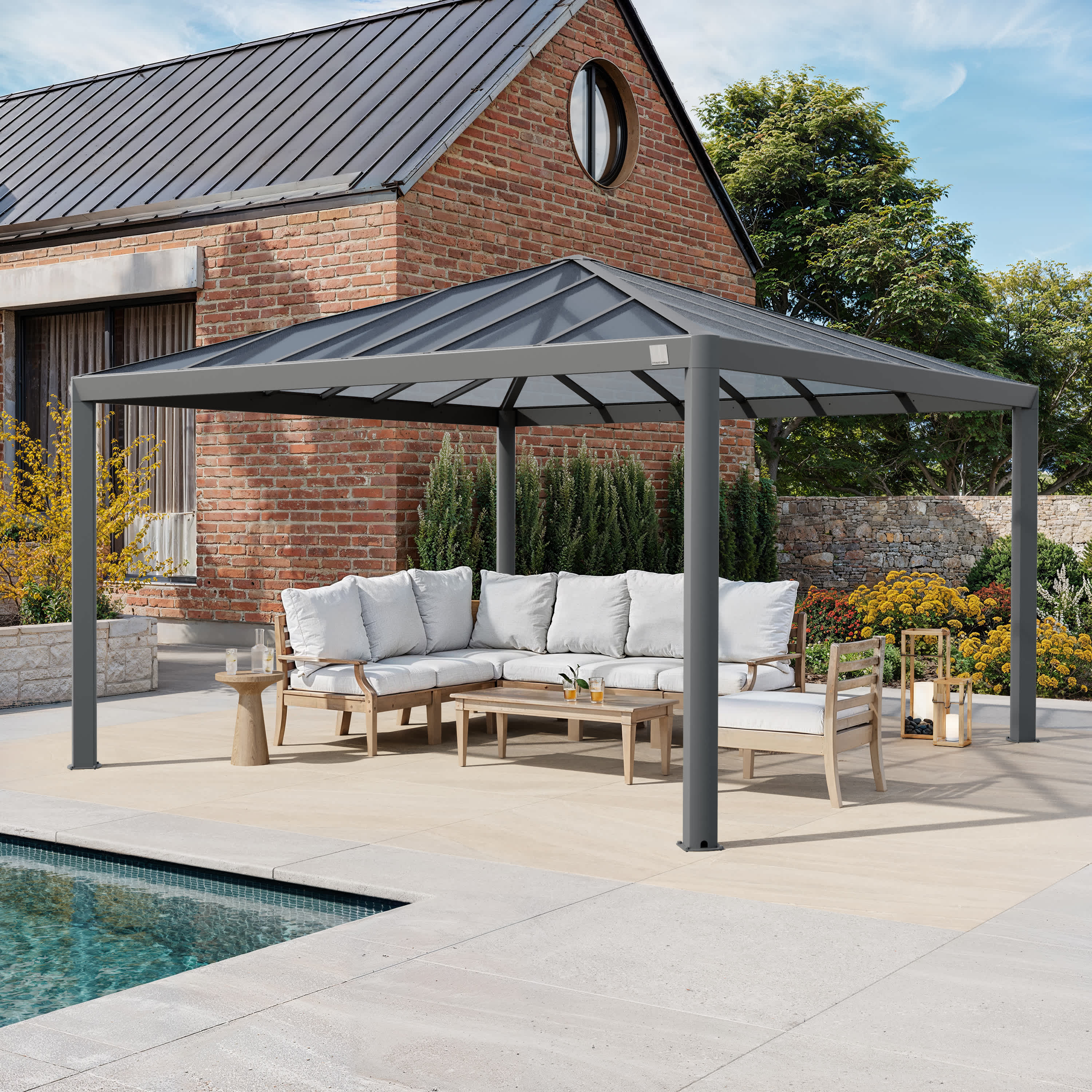 4x4m Hardtop Gartenpavillon, ohne Seitenteile - (300661) Image