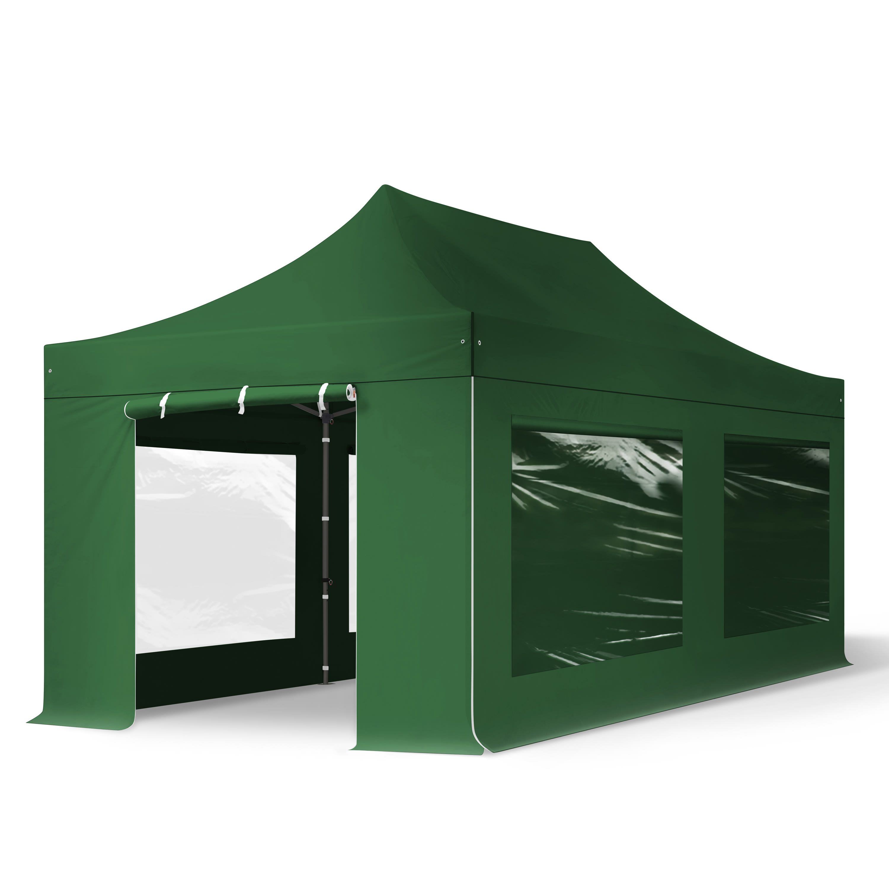 3x6m Stahl Faltpavillon, inkl. 4 Seitenteile, dunkelgrün - (600075) Image