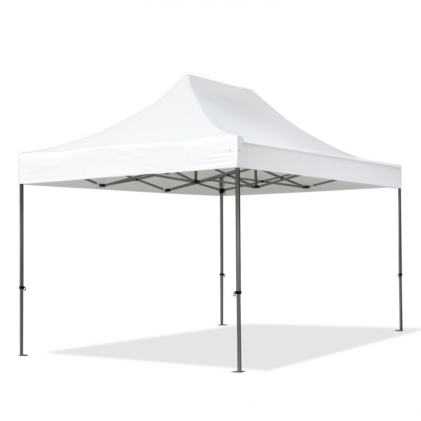 3x4,5m Stahl Faltpavillon, ohne Seitenteile, weiß - (600117) Image