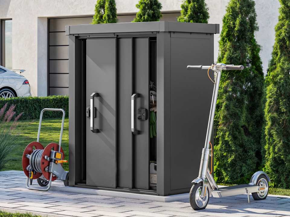 120 x 78 cm Gartenschrank L, anthrazit - (GFPV00921)