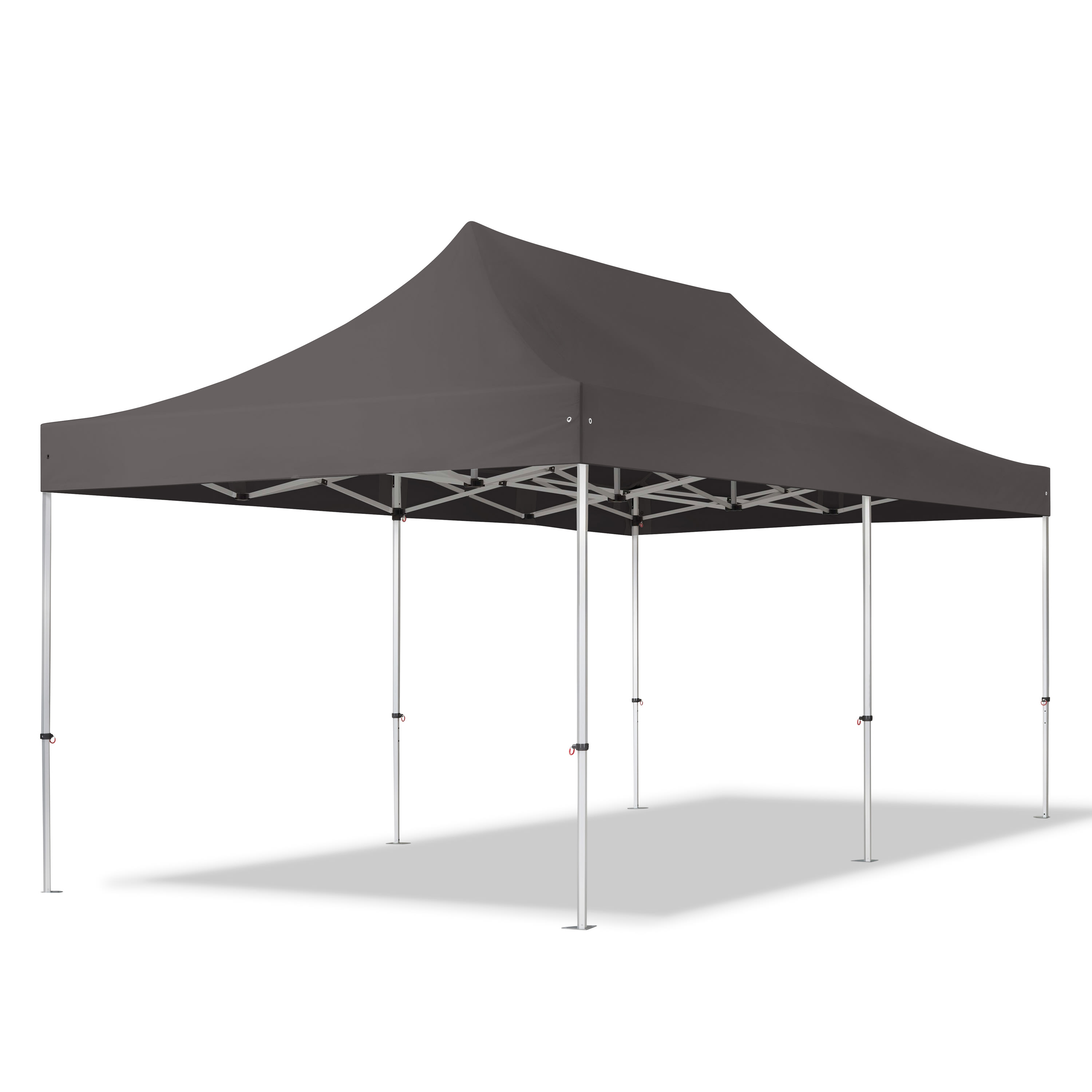 3x6m Aluminium Faltpavillon, ohne Seitenteile, dunkelgrau - (600226) Image