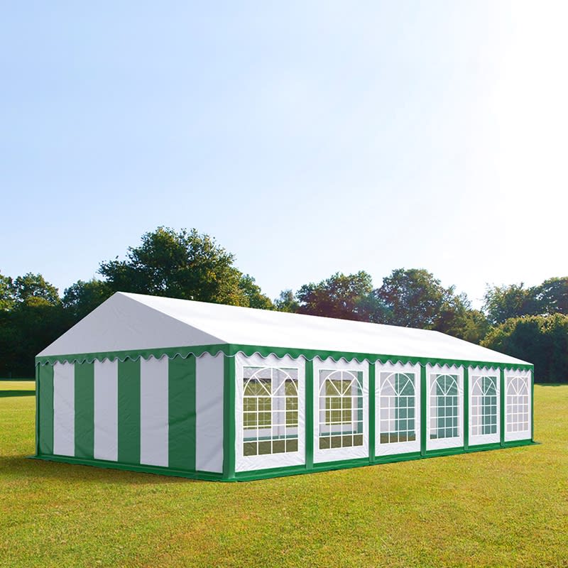 6x12m Partyzelt, PVC-Plane, grün-weiß - (6052) Image
