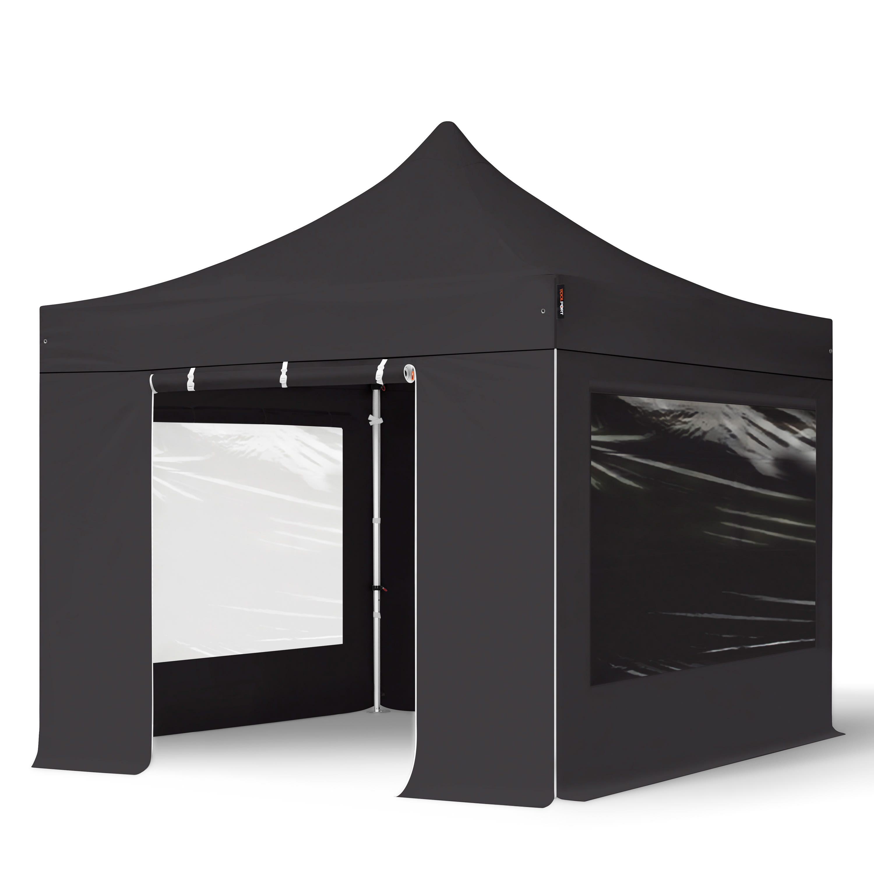 3x3m Aluminium Faltpavillon, inkl. 4 Seitenteile, schwarz - (59138) Image