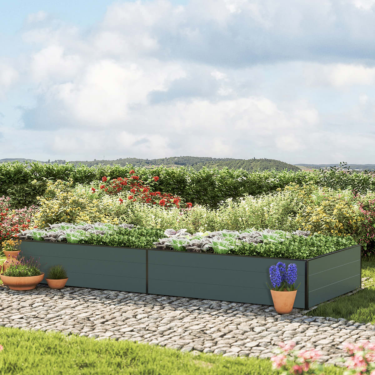 297 x 119 x 39 cm Hochbeet, Anthrazit - (GFPV00545) Image