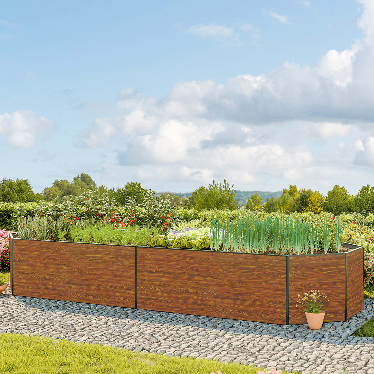 299 x 119 x 77 cm Hochbeet, Holzoptik - (GFPV00610) Image