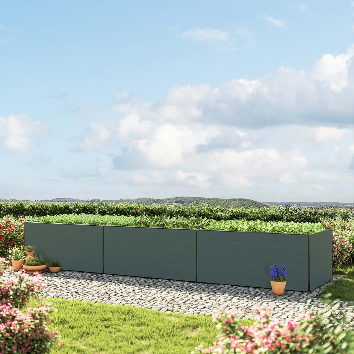 490 x 150 x 77 cm Hochbeet, Anthrazit - (GFPV00445)