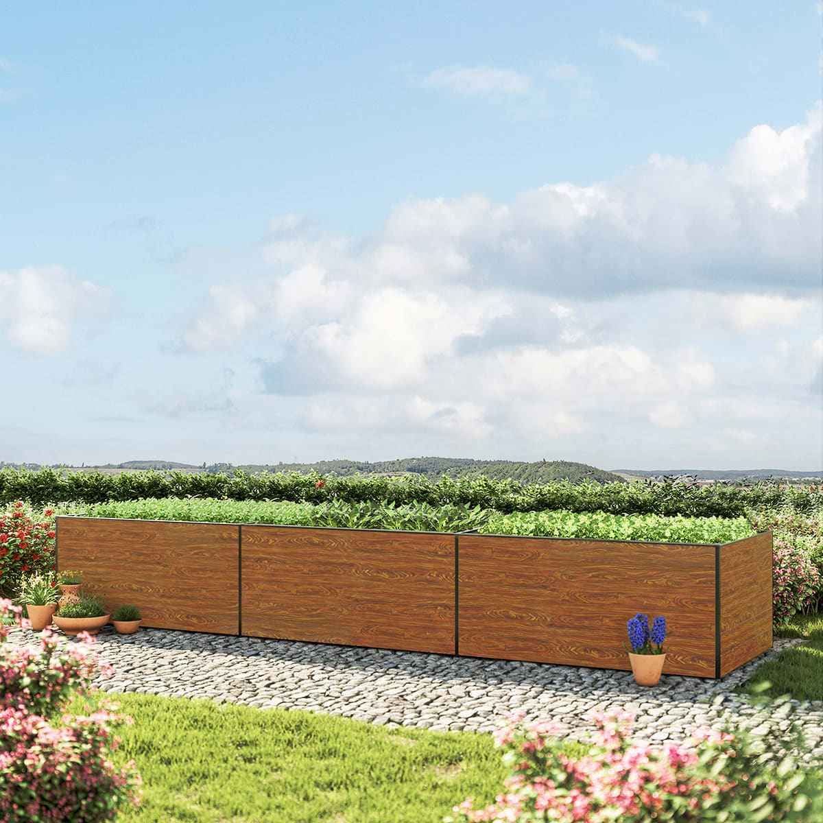 490 x 99 x 77 cm Hochbeet, Holzoptik - (GFPV00438)