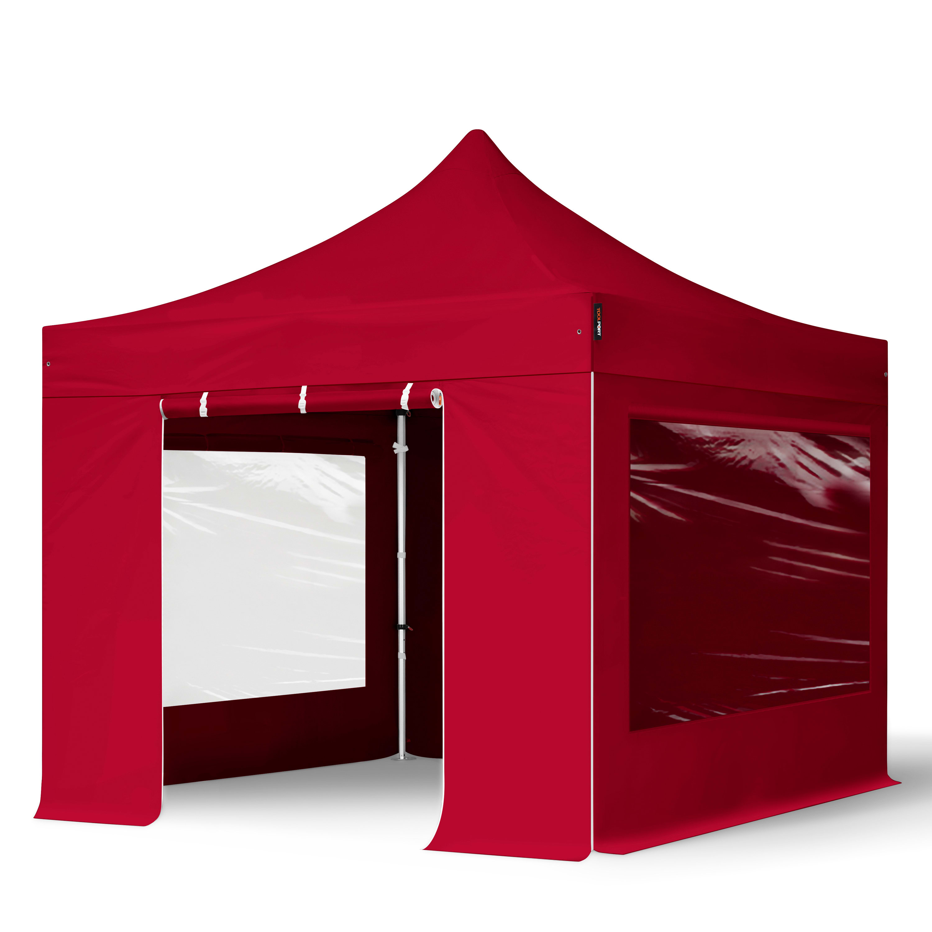 3x3m Aluminium Faltpavillon, inkl. 4 Seitenteile, rot - (600155) Image