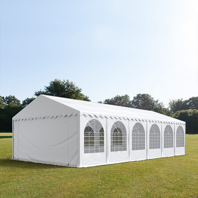 6x12m Partyzelt, PVC-Plane, weiß, mit Bodenrahmen - (7546BL) Image