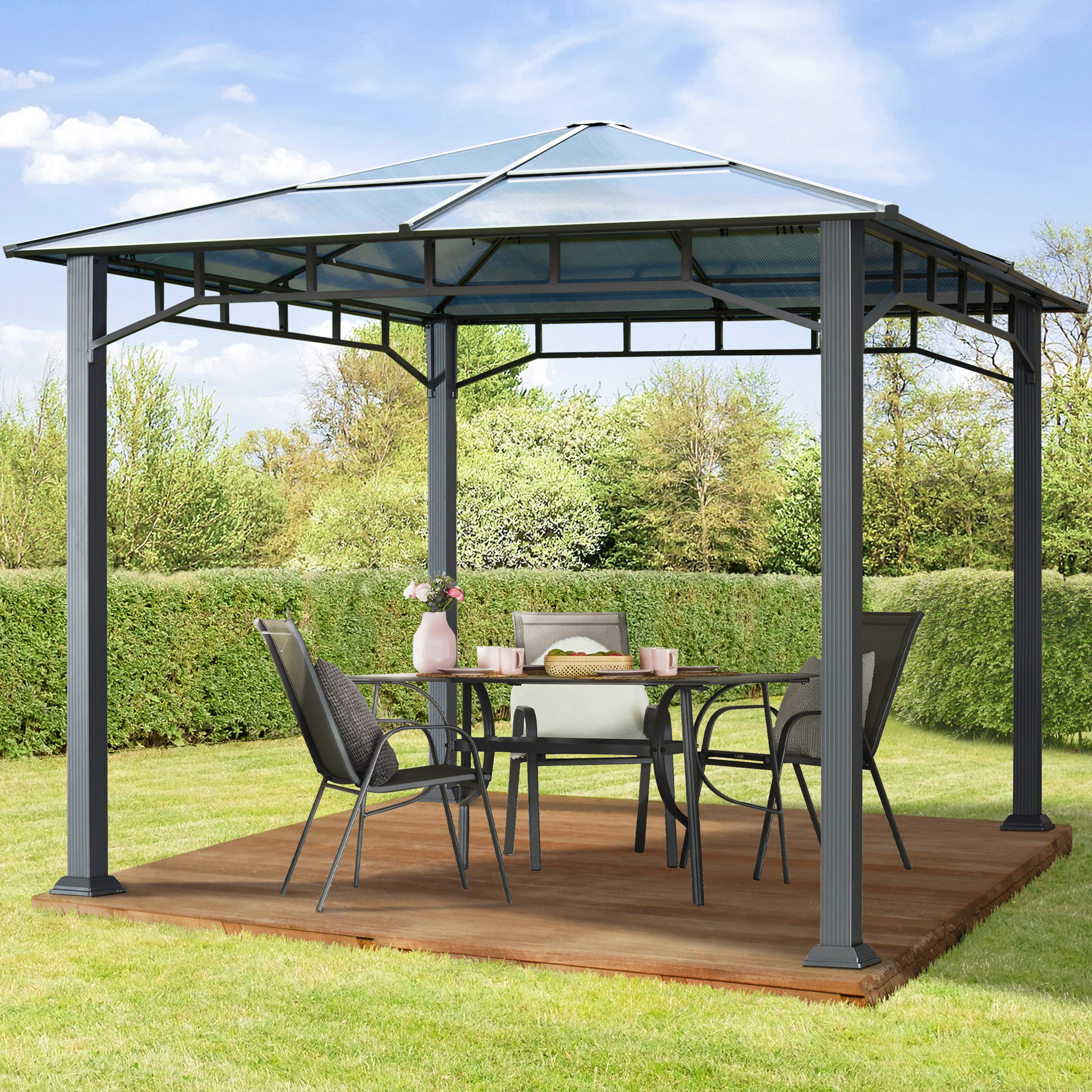 3x3 m Hardtop Gartenpavillon, ohne Seitenteile - (300167) Image