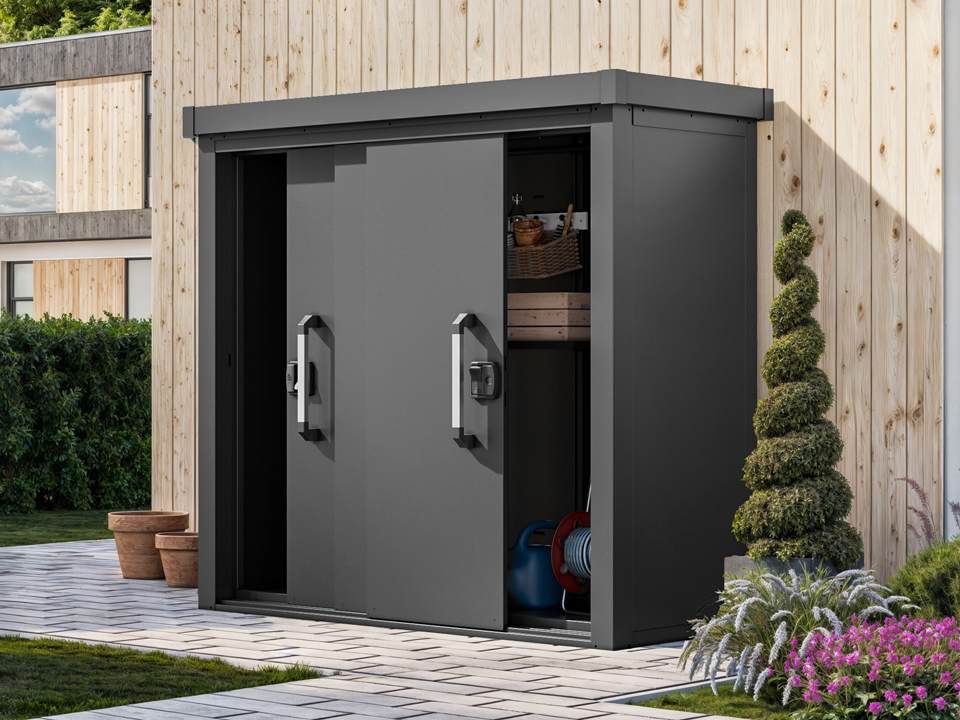 180 x 78 cm Gartenschrank L, anthrazit - (GFPV00926)