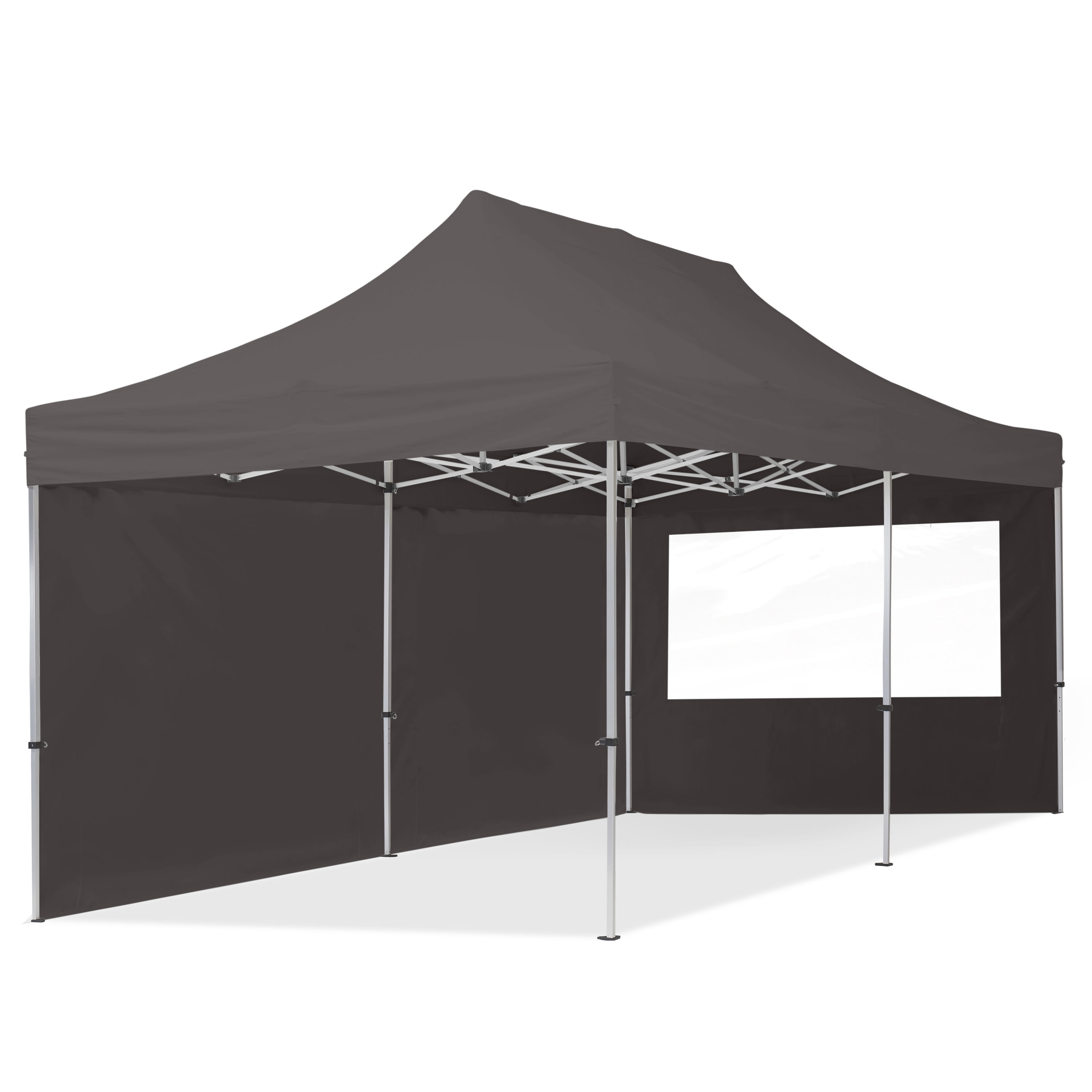 3x6m Aluminium Faltpavillon, inkl. 2 Seitenteile, dunkelgrau - (59024) Image