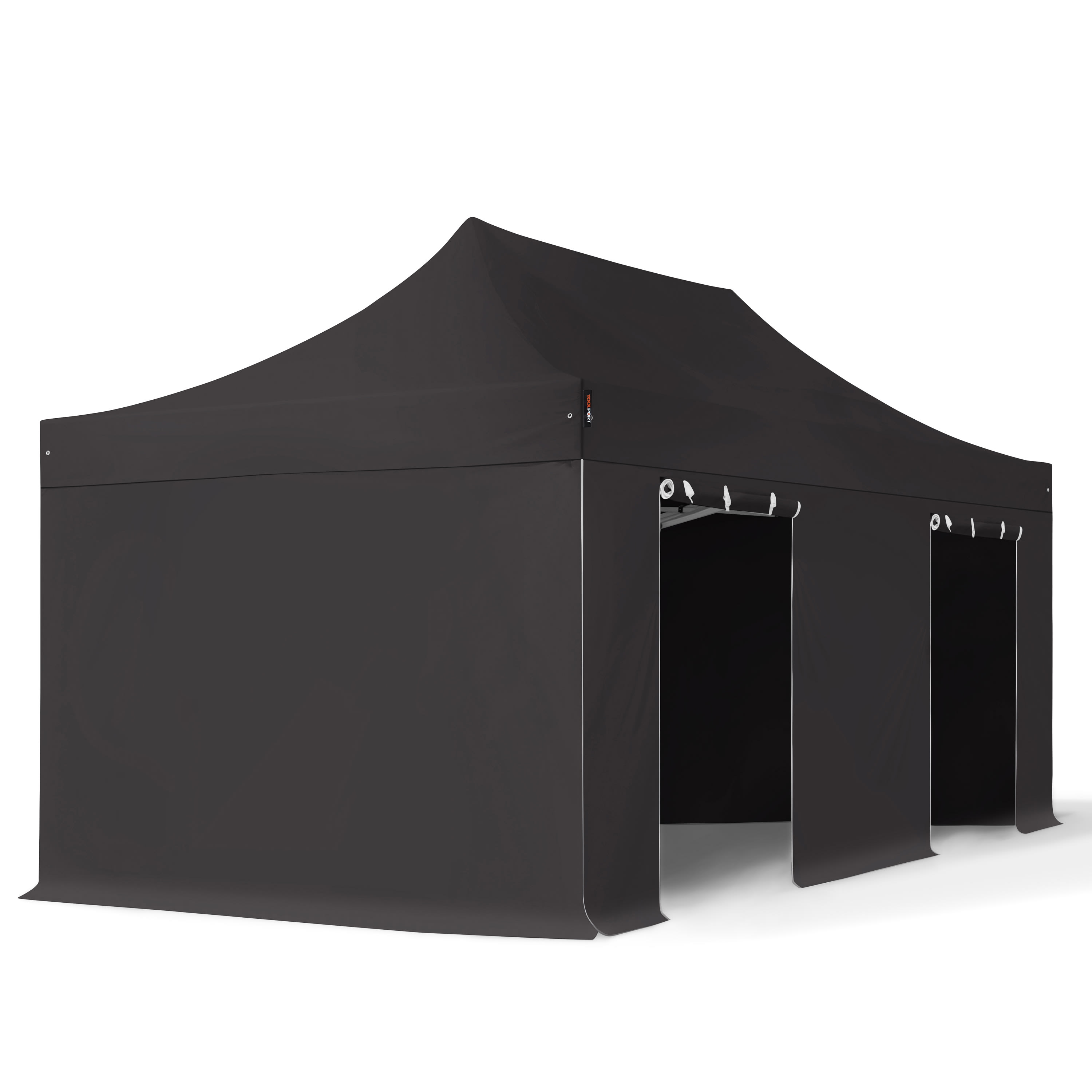 3x6m Aluminium Faltpavillon, inkl. 4 Seitenteile, schwarz - (59123) Image