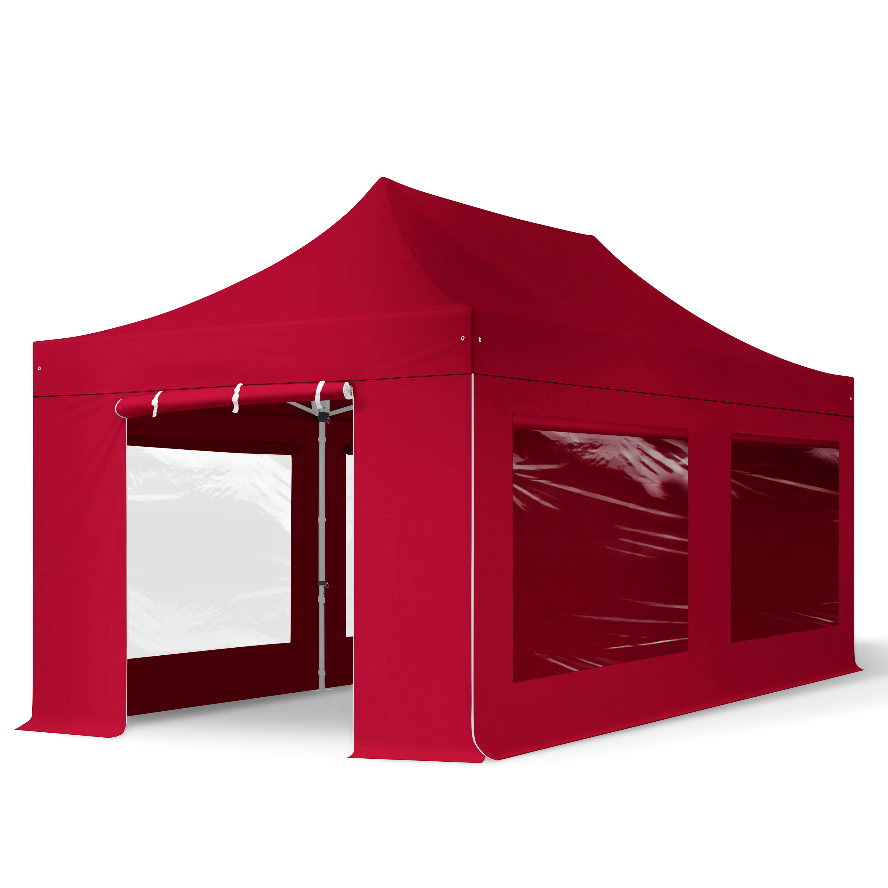 3x6m Aluminium Faltpavillon, inkl. 4 Seitenteile, rot - (600224) Image