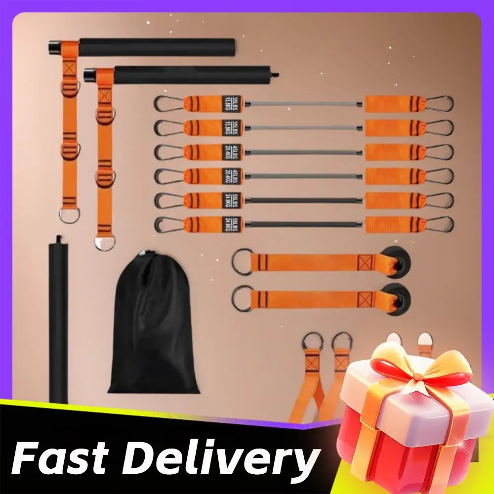 Multifunktionale Pilates-Stange & Widerstandsbänder Pilates-Trainingsgerät Übungsbänder-Set Heimfitness Krafttrainingsgerät Image