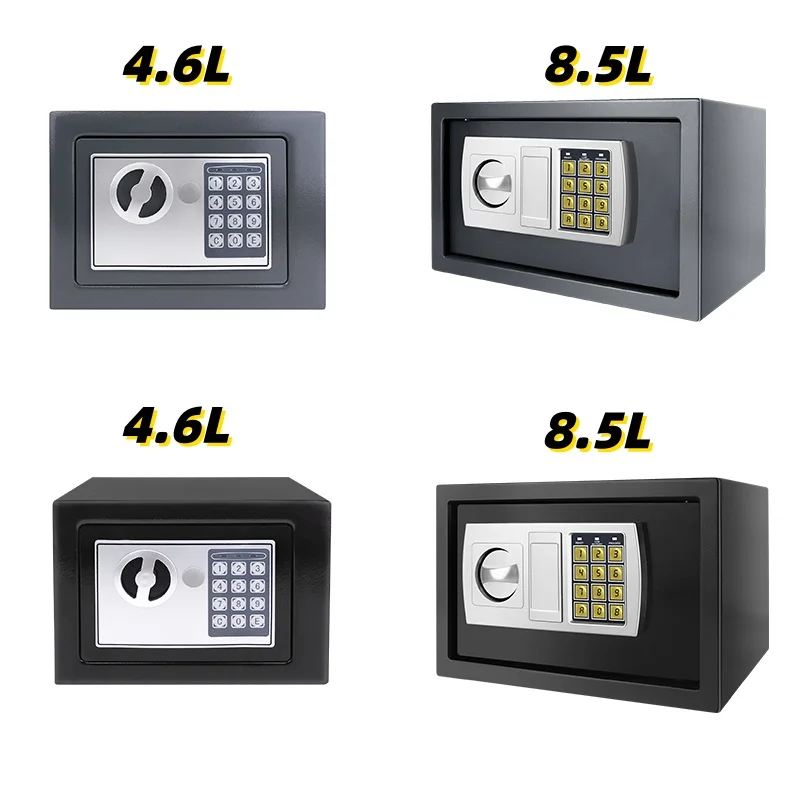 BRIEFNESS Feuerfester wasserdichter Tresor 4.6L/8.5L Doppeltes Zahlenfeld + 2 Schlüssel Heimischer Sicherheit Bargeld Schmuck