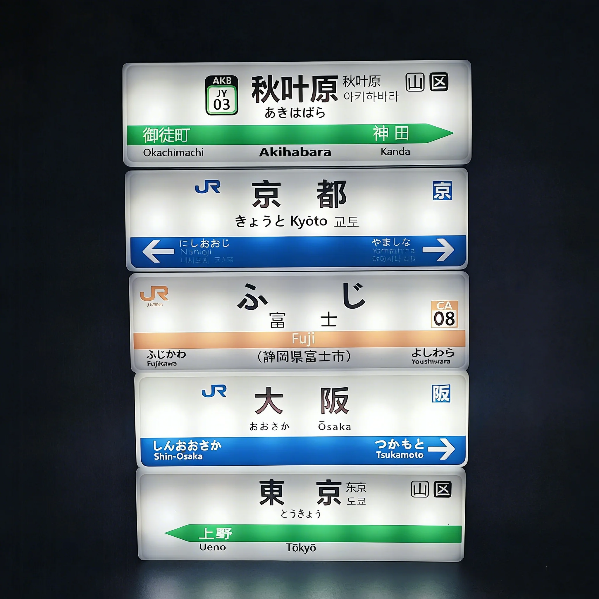 Japanische U-Bahn-Linien Kühlschrankmagnete, Tokyo Minimart Leuchtkasten-Board, Fuji Osaka Magnetisches Kreatives Spielzeug, Leuchtende Plastik-Geschenkidee Image