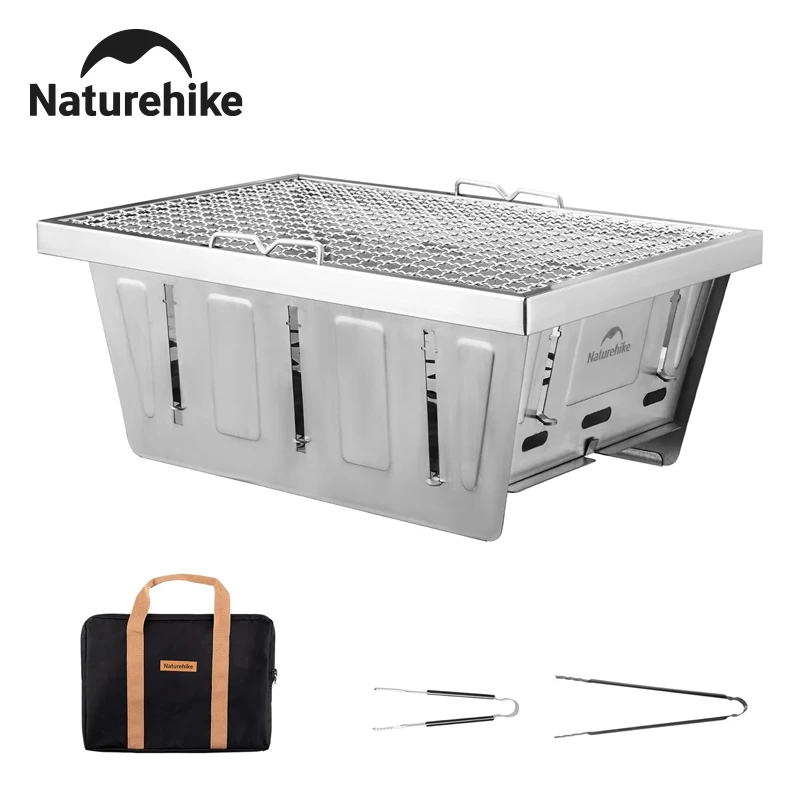 Naturehike Camping-Holzkohlegrill für IGT-Tisch, tragbarer zusammenklappbarer Grill mit Zange, Outdoor-Auto-Kochen, Grillständer Image