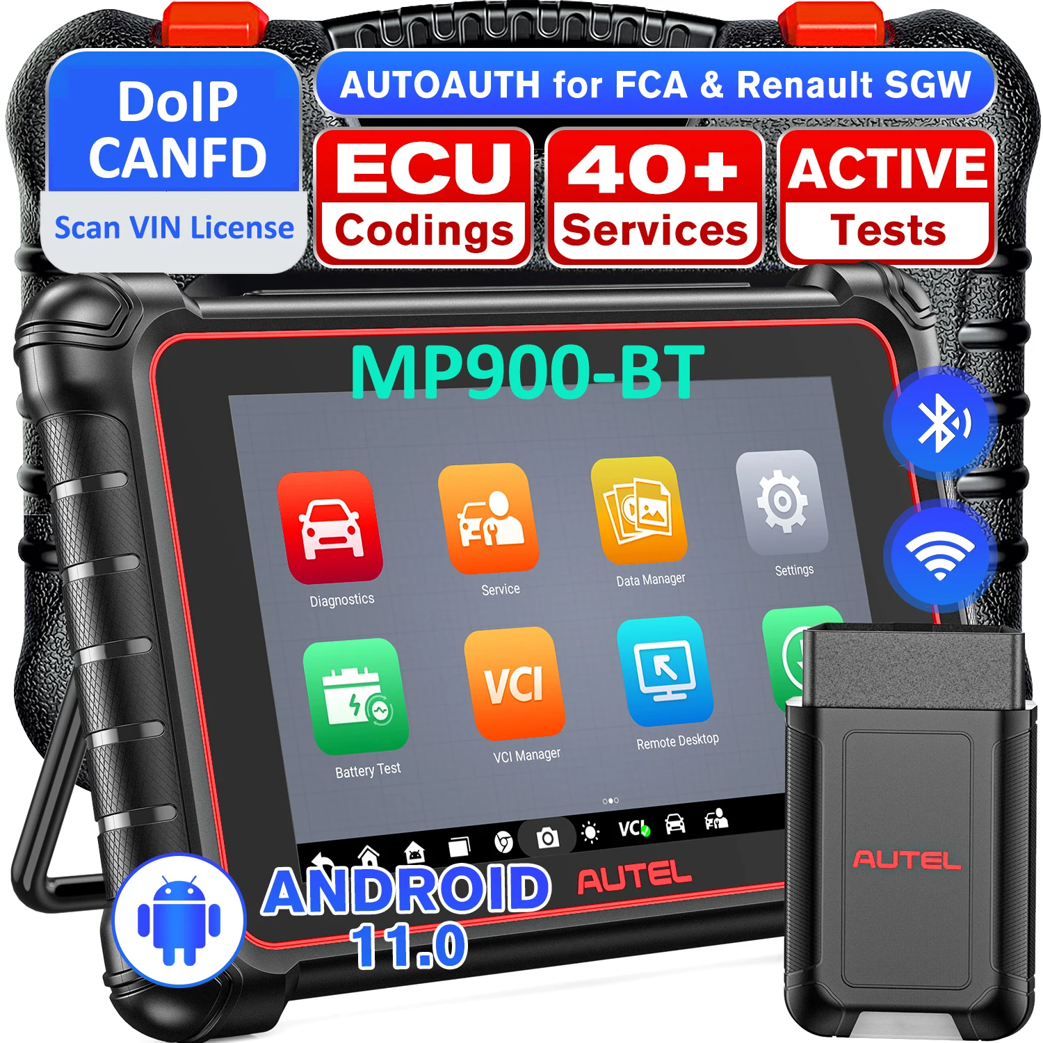 Autel MaxiPRO MP900-BT OBD2 Scanner ECU-Codierung Bidirektionales Scan-Tool VIN/Lizenz-Scan 40+ Servicefunktionen Verbessertes Modell von MP808BT Pro/MP900 Image